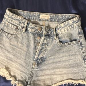 Pacsun Light Blue Frayed Denim Shorts